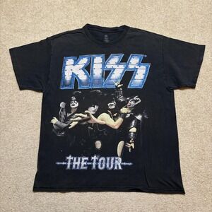 KISS Shirt Mens Large Black The Tour 2012 Rock Band Concert Hanes Graphic Tee